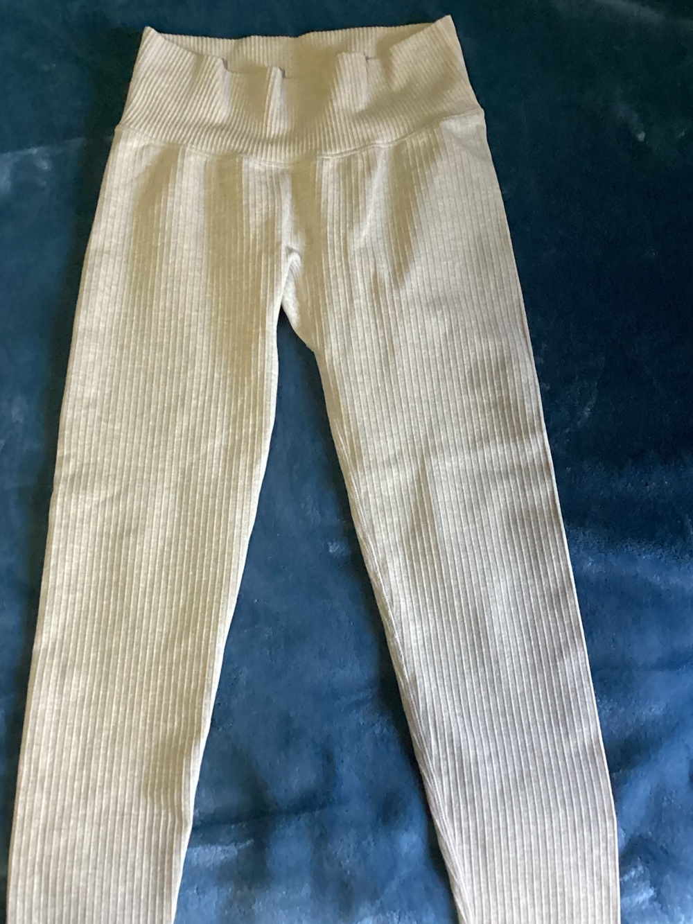 Women’s Ribbed High-Waist Leggings in Cream